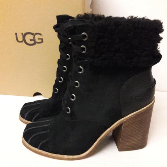 ugg jaxon suede and shearling boots